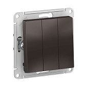 Выключатель встраиваемый 3 клавиши, цвет мокко, SE AtlasDesign Выключатель встраиваемый 3 клавиши, цвет мокко, SE AtlasDesign