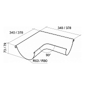  Угол желоба внешний 90° 125/90 Optima, Белый Ral:9003 