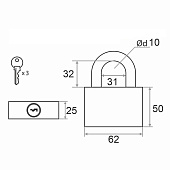 Замок навесной полимер ВС-HG36-63 Тродос/Атлант Замок навесной полимер ВС-HG36-63 Тродос/Атлант