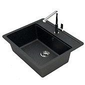 Мойка кварцевая прямоугольная черная матовая 570x505х200 9/Q4 Agata