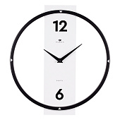  Часы настенные  металл+ дерево, круг 30,5 см, черный+белый "Time" Рубин 3330-001 