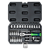  Набор инструментов 29 предметов, 1/4", пластиковый кейс,  Сибртех 