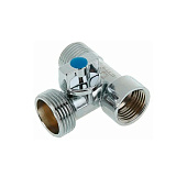 Кран шар 3-проходной 1/2"х3/4"х1/2" хром Кран шар 3-проходной 1/2"х3/4"х1/2" хром