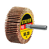 Круг шлифовальный лепестковый 50х20мм Р60 на шпильке STAYER Круг шлифовальный лепестковый 50х20мм Р60 на шпильке STAYER