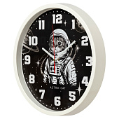 Часы настенные круг d=30 см, корпус белый "Космонавт", Рубин, 3027-044