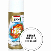  Эмаль аэрозольная алкидная глянцевая белая RAL 9010 JOBI 520мл 