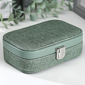 Шкатулка для украшений кожзам Зелёная комбинированная 4,5х10х15 см 4768201 Шкатулка для украшений кожзам Зелёная комбинированная 4,5х10х15 см 4768201