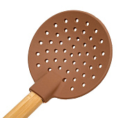 Шумовка силиконовая с ручкой из бамбука Molly B3679 Шумовка силиконовая с ручкой из бамбука Molly B3679