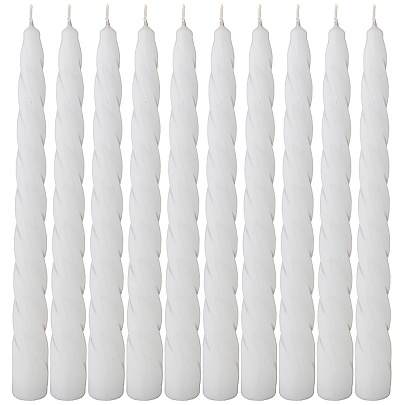  Набор свечей из 10 шт, h 24 см, белый лакированный, 348-847 