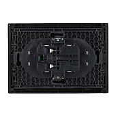  Розетка двойная встраиваемая с заземлением, цвет черный, IEK FORTE&PIANO 