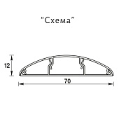  Наличник полукруглый с кабель-каналом 70х12х2200мм (20) Дуб коньячный 206 /Идеал 