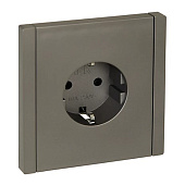 Розетка встраиваемая с заземлением, цвет сталь, IEK FORTE&PIANO Розетка встраиваемая с заземлением, цвет сталь, IEK FORTE&PIANO