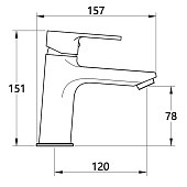  Смеситель д/раковины Fin без донного клапана FN 26M Voda 