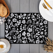  Салфетка (жаккард) 30х45 Этель Flowers black 6705301 