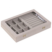  Шкатулка для украшений бархат Серый туман 5х20х28 см 7313538 