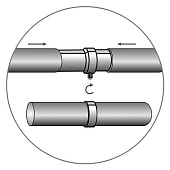 Соединитель труб 25мм хром "Element" Соединитель труб 25мм хром "Element"