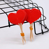  Набор шпажек для торта 12 шт. "Heart", (8 см) 