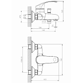  Смеситель для ванны однорычажный с коротким изливом хром DR71035 Decoroom 