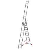Лестница алюминиевая 3х12 ступеней, трехсекционная, макс. нагр. 150кг. Лестница алюминиевая 3х12 ступеней, трехсекционная, макс. нагр. 150кг.