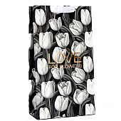  Пакет под две бутылки Tulip, тиснение, 35 х 20 х 9 см, 10135541 