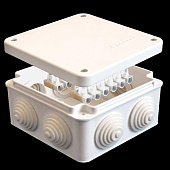 Коробка распр.ОП У-110 105х105х56 бел.кр.на винтах Коробка распр.ОП У-110 105х105х56 бел.кр.на винтах