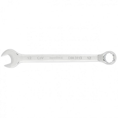  Ключ комбинированный 12мм, CrV, полированный хром 