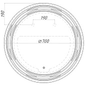  Зеркало с LED подсветкой Каир 700х700 GL7027Z Домино 