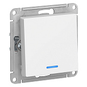 Выключатель встраиваемый 1 клавиша, цвет белый, с подсветкой, SE AtlasDesign Выключатель встраиваемый 1 клавиша, цвет белый, с подсветкой, SE AtlasDesign