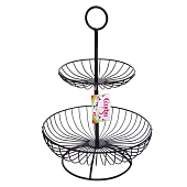 Фруктовница "Brownie" 2 яруса 16х25х36см полоски черная 361-761 Фруктовница "Brownie" 2 яруса 16х25х36см полоски черная 361-761