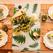 Дорожка (репс) 40х146 Этель Папоротник белая зелёная Дорожка (репс) 40х146 Этель Папоротник белая зелёная