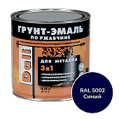 ГРУНТ - ЭМАЛЬ по ржавчине "DALI" ультрамарин RAL5002-0,75л