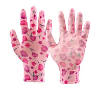 Перчатки садовые, размер 9, нейлон с полиуретановым покрытием, цветы LADONI 4525Р) Перчатки садовые, размер 9, нейлон с полиуретановым покрытием, цветы LADONI 4525Р)