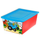  Ящик для игрушек, с крышкой, «Синий трактор», объём 30 л 7800288 