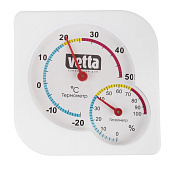  Термометр мини VETTA , измерение влажности воздуха, квадратный, 7,5x7,5см, пластик, блистер 473-052 