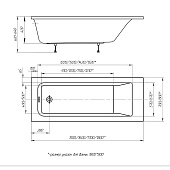 Ванна акриловая Калибри 170х70 без каркаса Aquatek