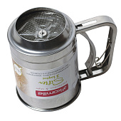 Кружка-сито O10х13см для муки с тройным ситовым дном 7784 Кружка-сито O10х13см для муки с тройным ситовым дном 7784