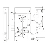 Замок врезной 12.11 без цил. Гардиан Замок врезной 12.11 без цил. Гардиан