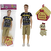  Игровой набор: Кукла-мальчик с собакой и домиком для собаки Размер в упаковке: 14.5х5х35см 