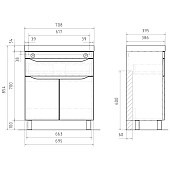 Тумба напольная Lake 70.2D с раковиной Lake 70 Тумба напольная Lake 70.2D с раковиной Lake 70