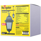Светильник садово-парковый 4-гранник 80481 Е27 подвесной черный серебро IP40 /Navigator