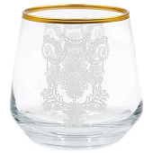  Набор стеклянных стаканов DECORES Кружево с золотым декором для виски 6 шт. DECORES DCS1256 