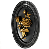 Панно интерьерное Золотые розы, 18х3х23 см, полистоун, чёрный, 10203973 Панно интерьерное Золотые розы, 18х3х23 см, полистоун, чёрный, 10203973