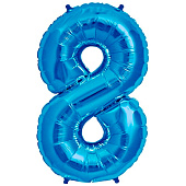 Шар воздушный фольгированный Цифра 8 81см синий Шар воздушный фольгированный Цифра 8 81см синий
