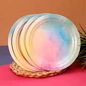 Набор бумажных тарелок 6 шт. "Радуга" (180 мм) Набор бумажных тарелок 6 шт. "Радуга" (180 мм)