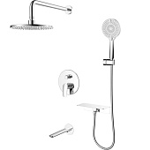 Душевая система скрытого монтажа Rora с тропическим душем, ручным душем и изливом хром RORSB03M68 Milardo Душевая система скрытого монтажа Rora с тропическим душем, ручным душем и изливом хром RORSB03M68 Milardo