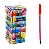  Ручка шариковая BEIFA красная автоматическая на масляной основе, классика Nanoslick 0,5, с манжетой, TB 610--03B7-RD 