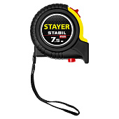 Рулетка 7,5мх25мм, ударостойкий обрезиненный корпус, два фиксатора, STAYER STABIL Рулетка 7,5мх25мм, ударостойкий обрезиненный корпус, два фиксатора, STAYER STABIL