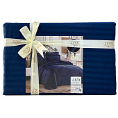  Комплект постельного белья AKAY SATIN темно-синий евро пвх 