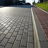Плитка тротуарная Брусчатка Алом Вишневое варенье 200х100х40мм (16,2 м2/палл; 50шт/м2)