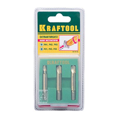 Набор экстракторов повреждённого крепежа/Kraftool Набор экстракторов повреждённого крепежа/Kraftool